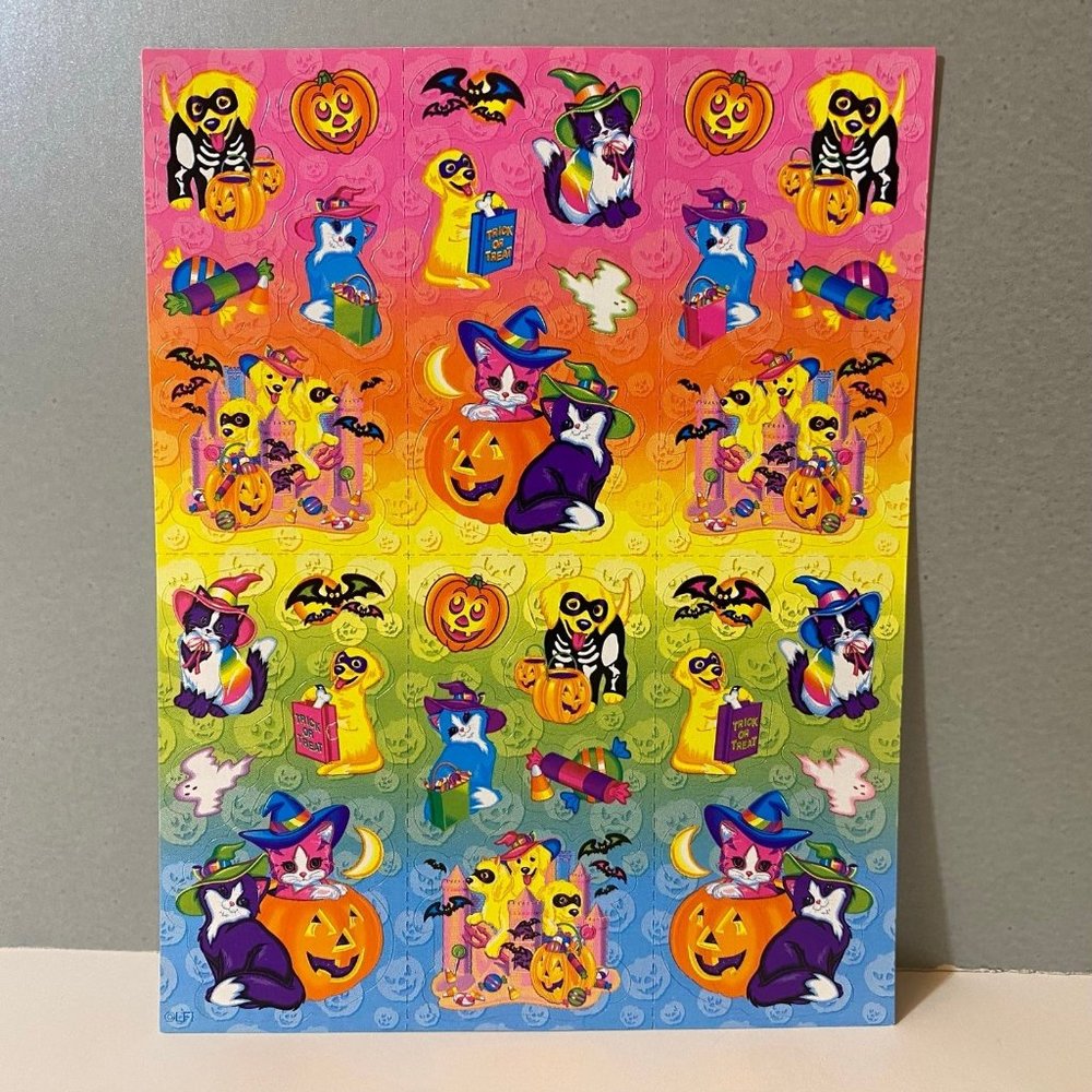 Vintage Lisa Frank Kittens & Puppies Halloween Stickers S314 - Picture 1 of 2